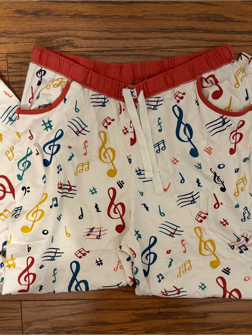 Lazy One Music Notes Pajama Lounge Pants Adult Large Drawstring Cotton Sleepwear